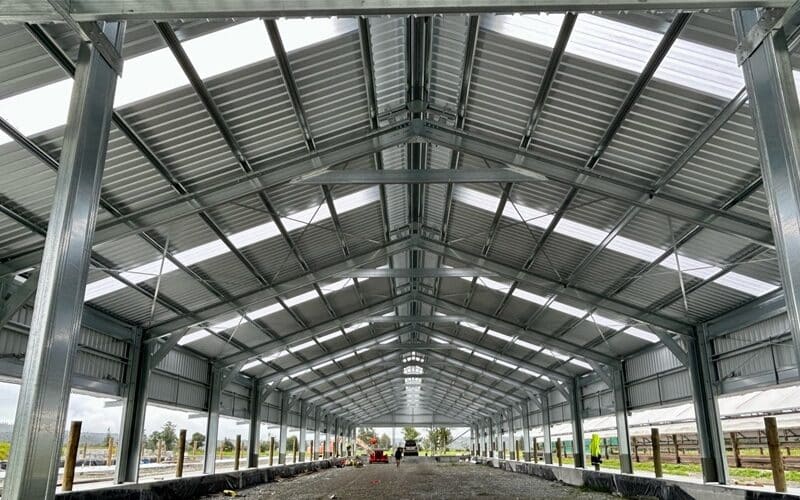 Large span portal steel frame customized industrial aviation hangar