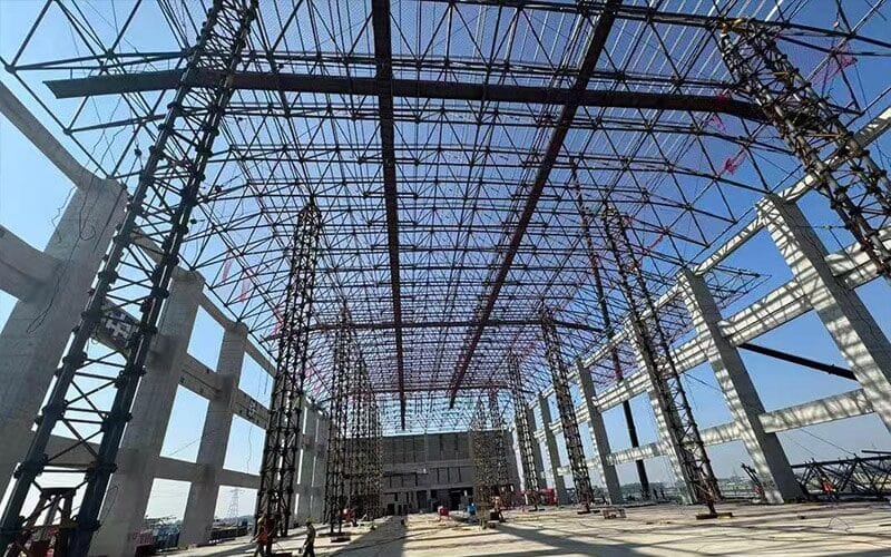 Steel Grid Lattice Space Frame Structure for Construction