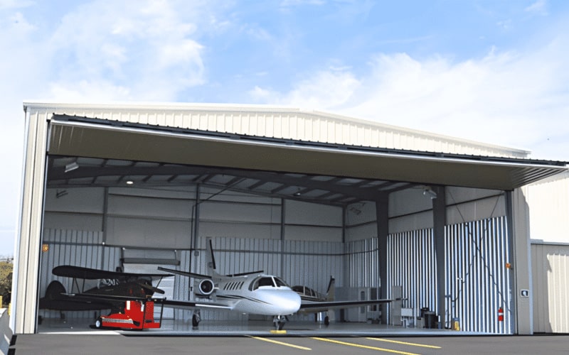 High strength portal steel structure modular aircraft hangar